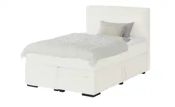 Boxi Boxspringbett mit Bettkasten Boxi Urban Creme 140 cm hart Viscoschaumkern Cordstoff