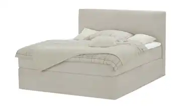 Boxi Boxspringbett Boxi Classic Natur 160 cm Cordstoff H2 Viscoschaumkern