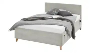 Polsterbett in Cord Cool Mit Lattenrahmen & Bettkasten Ohne Rückenteil 120 cm Beige