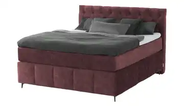 Jette Home Boxspringbett Glam New Bordeauxrot 160 cm H2 Viscoschaumkern