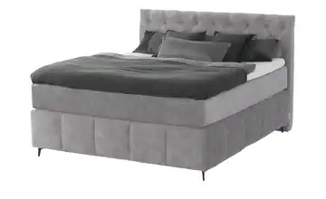 Jette Home Boxspringbett Glam New Hellgrau 160 cm H3 Viscoschaumkern