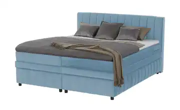 uno Boxbett mit Bettkasten Bruno Hellblau 180 cm H1 Kaltschaumkern