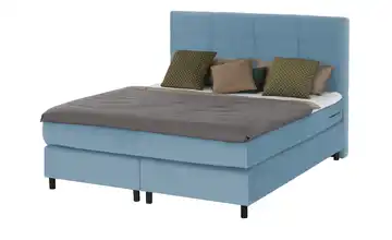 Boxspringbett Wind H1 & H2 160 cm Kaltschaumkern Ohne Bettkasten Hellblau