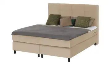 Boxspringbett Wind H1 & H3 160 cm Viscoschaumkern Ohne Bettkasten Beige