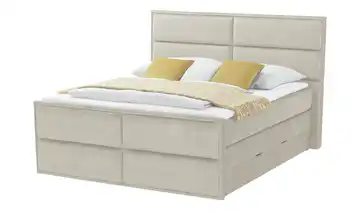 uno Boxspringbett mit Bettkasten Crocco Beige 140 cm H1 Kaltschaumkern