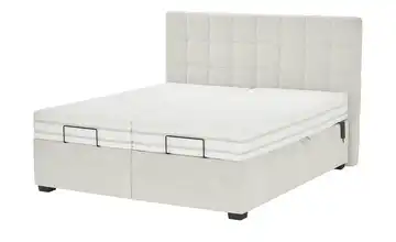 vanDoorn Motor-Boxspringbett mit Bettkasten Ohio Webstoff H2 180 cm Schwarz Natur