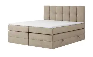 Boxspringbett mit Bettkasten Leeds Sand 140 cm 7 cm