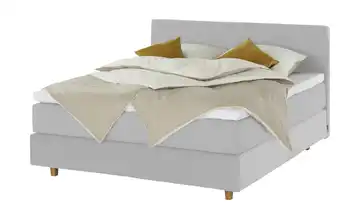 Jette Home Boxspringbett Jette Flex Hellgrau 140 cm H3 Viscoschaumkern 63,5 cm