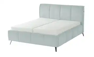 pop Polsterbett mit Bettkasten Pamela 160 cm H3 Hellblau Premium