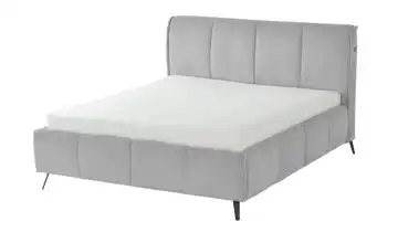 pop Polsterbett mit Bettkasten Pamela 140 cm H2 Grau Premium