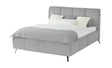 pop Polsterbett mit Bettkasten Pamela 180 cm H2 & H4 Grau Premium