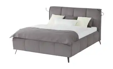 pop Polsterbett mit Bettkasten Pamela 140 cm H3 Anthrazit Deluxe