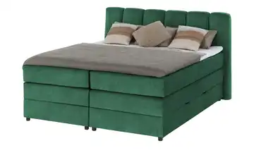 Boxspringbett mit Bettkasten Claire 140 cm Kaltschaumkern Grün H1