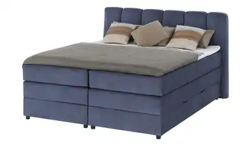 Boxspringbett mit Bettkasten Claire Blau 140 cm H1 Kaltschaumkern
