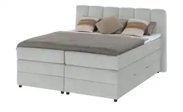 Boxspringbett mit Bettkasten Claire 140 cm Kaltschaumkern Hellgrau H1
