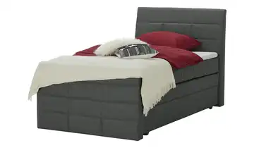 Boxspringbett mit Bettkasten und Topper Baron Schwarz H3 120 cm