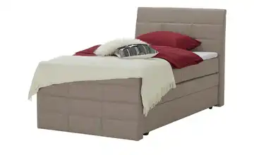 Boxspringbett mit Bettkasten und Topper Baron Beige H3 120 cm