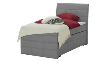 Boxspringbett mit Bettkasten und Topper Baron Grau H3 100 cm