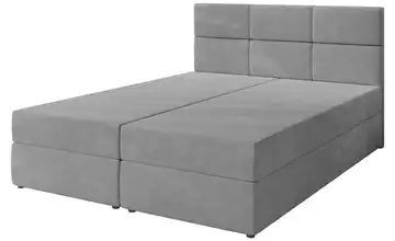 Boxbett mit Stauraum und Topper Boston 180x200 cm Grau