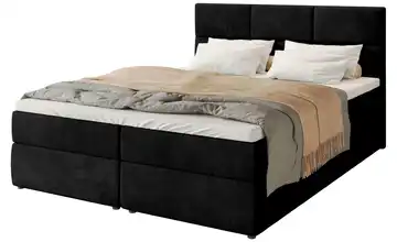 Boxbett mit Stauraum und Topper Boston 180x200 cm Schwarz