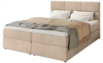 Boxbett mit Stauraum und Topper Boston 180x200 cm Beige