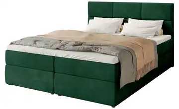 Boxbett mit Stauraum und Topper Boston 180x200 cm Dunkelgrün