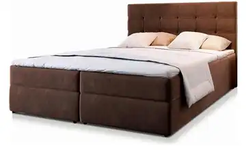MASSENO Boxbett mit Bettkasten Glos 140x200 cm Braun Velours