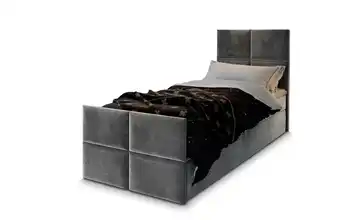 MASSENO Boxbett mit Bettkasten Ariel Grau 80x200 cm Teddy
