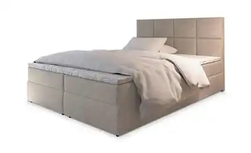 MASSENO Boxbett 140x200 cm Beige Velours