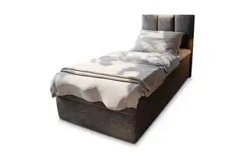MASSENO Boxbett mit Bettkasten Meril 80x200 cm Grau Flachgewebe fein