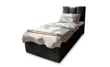 MASSENO Boxbett mit Bettkasten Meril 80x200 cm Schwarz Flachgewebe fein