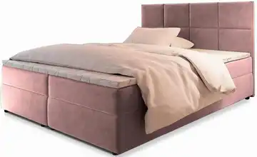 MASSENO Boxbett 140x200 cm Rosa Teddy
