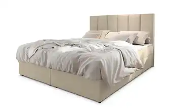 MASSENO Boxbett mit Bettkasten Meril 140x200 cm Beige Velours