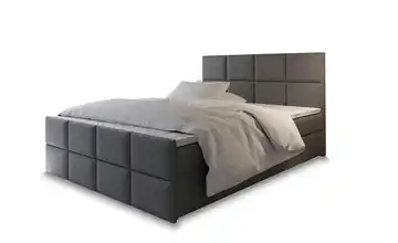 MASSENO Boxbett mit Bettkasten Ariel Hellgrau 140x200 cm Flachgewebe fein