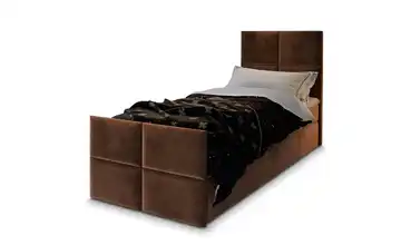 MASSENO Boxbett mit Bettkasten Ariel Braun 80x200 cm Teddy