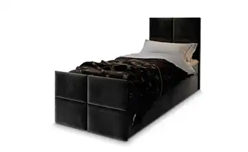MASSENO Boxbett mit Bettkasten Ariel Schwarz 90x200 cm Teddy