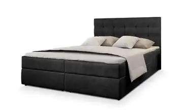 MASSENO Boxbett mit Bettkasten Glos 140x200 cm Eisengrau Velours