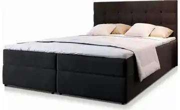 MASSENO Boxbett mit Bettkasten Glos 140x200 cm Schwarz Velours