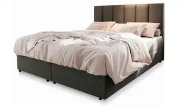 MASSENO Boxbett mit Bettkasten Meril 140x200 cm Hellgrau Flachgewebe fein