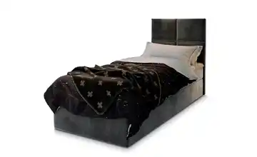 MASSENO Boxbett 80x200 cm Grau Teddy