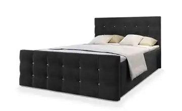 MASSENO Boxbett mit Bettkasten Slat 140x200 cm Schwarz