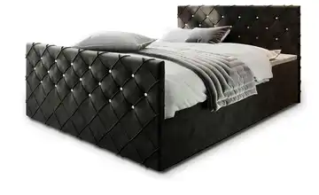 MASSENO Boxbett mit Bettkasten Mandi 140x200 cm Schwarz
