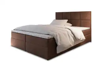 MASSENO Boxbett 140x200 cm Braun Velours