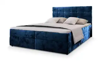 MASSENO Boxbett mit Bettkasten Glos 140x200 cm Blau Teddy