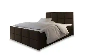 MASSENO Boxbett mit Bettkasten Ariel Braun 140x200 cm Flachgewebe fein