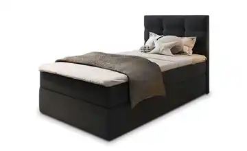 MASSENO Boxbett mit Bettkasten Glos 80x200 cm Schwarz Velours