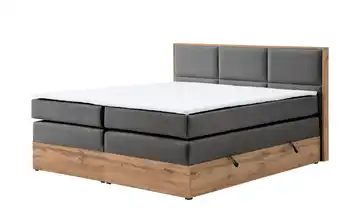 Boxspringbett mit Bettkasten Vancouver Grau, Eiche (Nachbildung) 180x200 cm