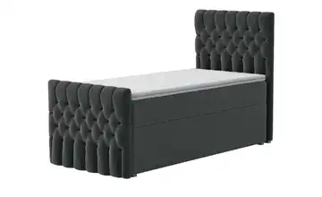 Boxbett mit Bettkasten und Fußteil Belek King 7 cm Anthrazit 90 cm