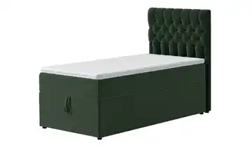 Boxbett mit Bettkasten Belek Dunkelgrün 100 cm 4 cm