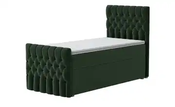 Boxbett mit Bettkasten und Fußteil Belek King 4 cm Dunkelgrün 100 cm